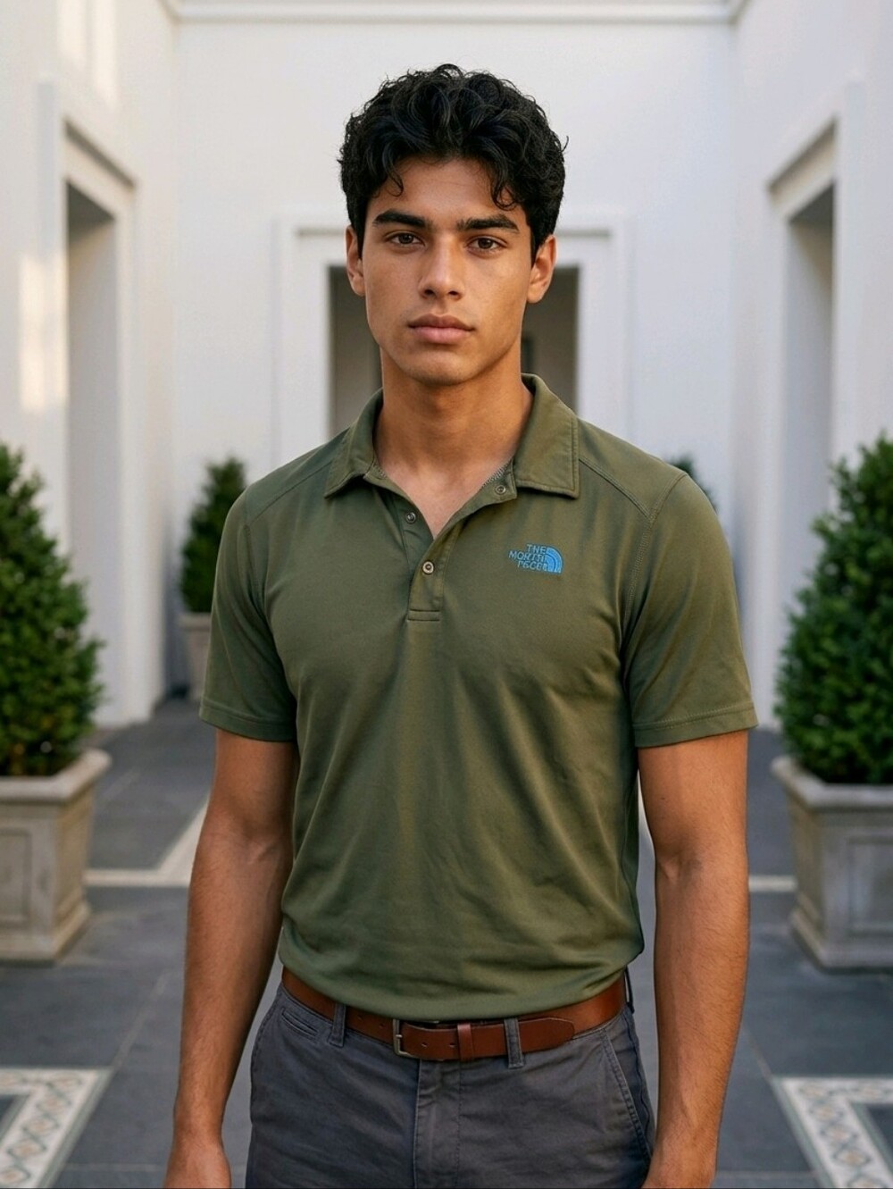 North Face Green Polo Shirt Men's Small Super Soft Golf Activewear Casual Sporty